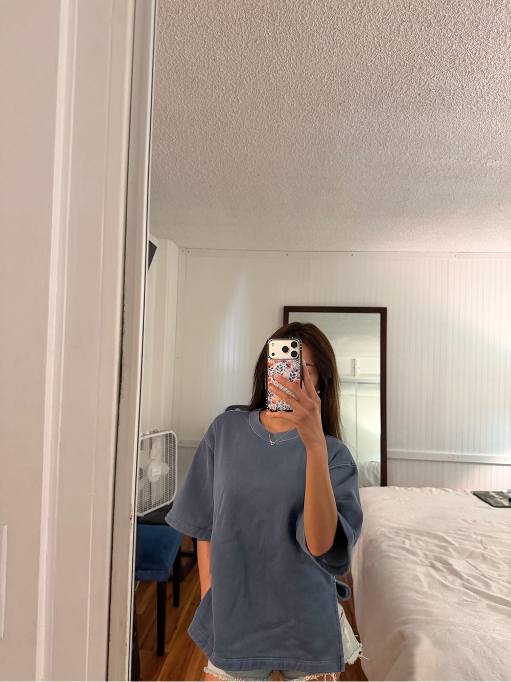 Abercrombie & Fitch Slate Blue Oversized Crewneck Sweatshirt